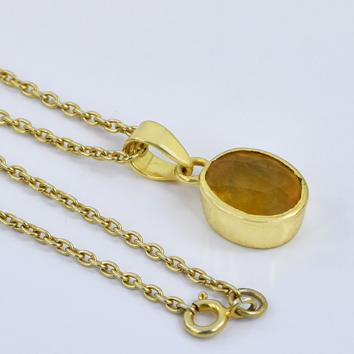 Natural Yellow Sapphire (Pukhraj) Healing Pendant - Image 4