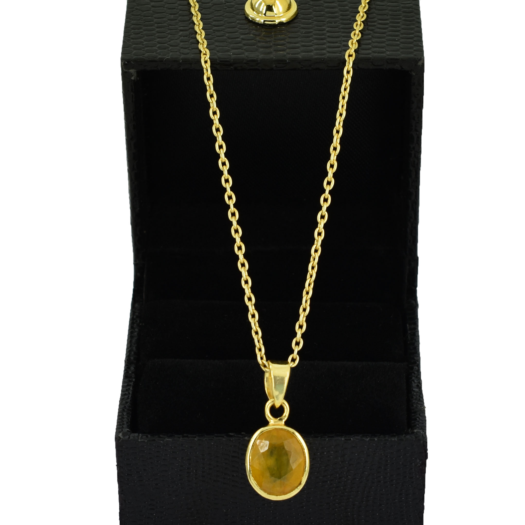 Natural Yellow Sapphire (Pukhraj) Healing Pendant - Image 3