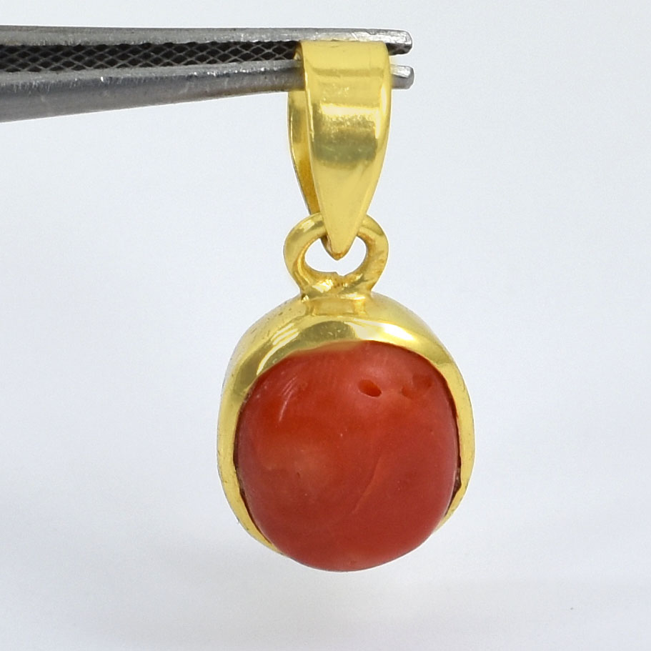 Natural Red Coral (Moonga) Healing Pendant - Image 8