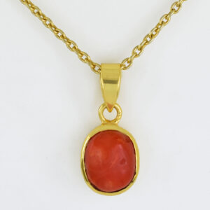 Natural Red Coral (Moonga) Healing Pendant