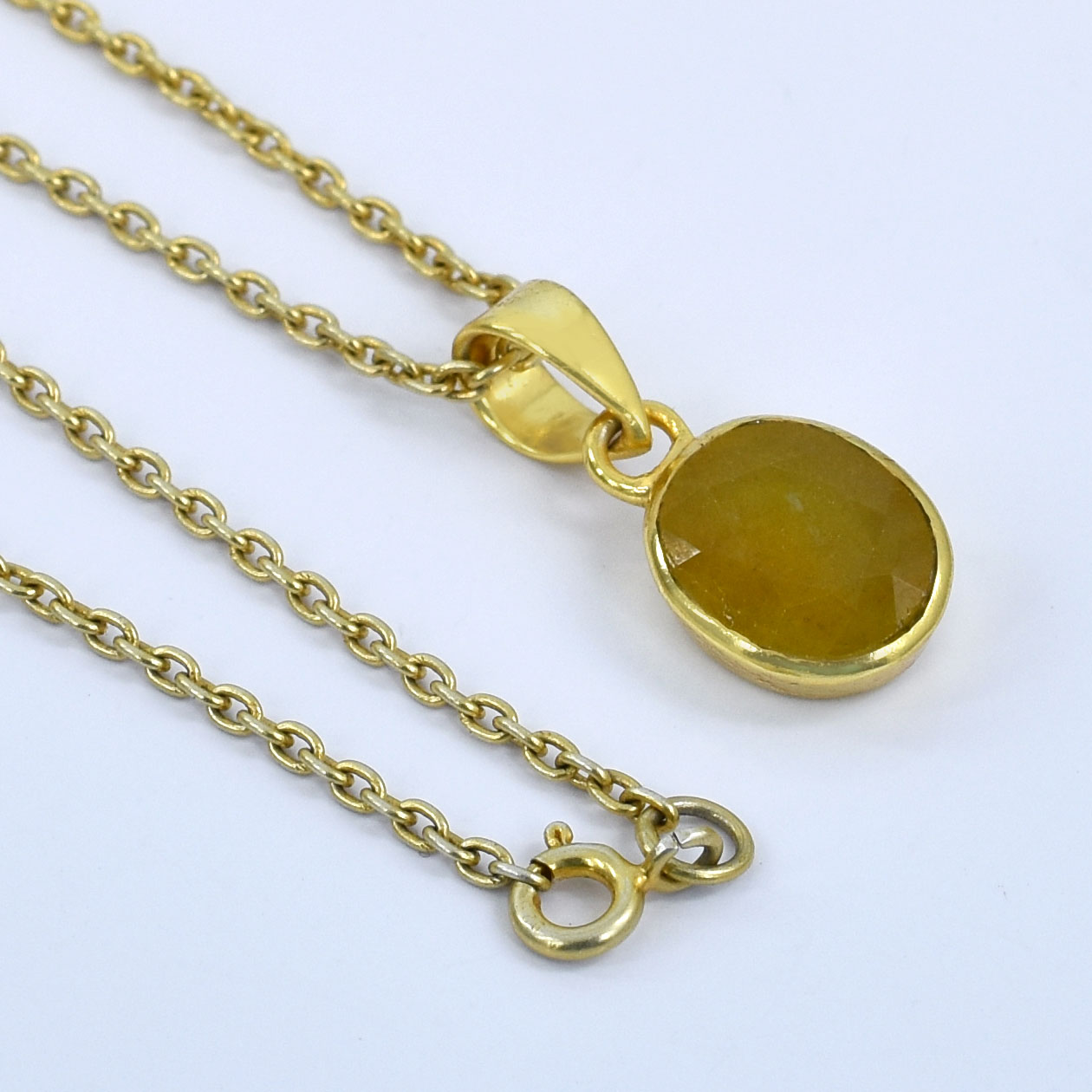 Natural Yellow Sapphire (Pukhraj) Pendant - Image 7