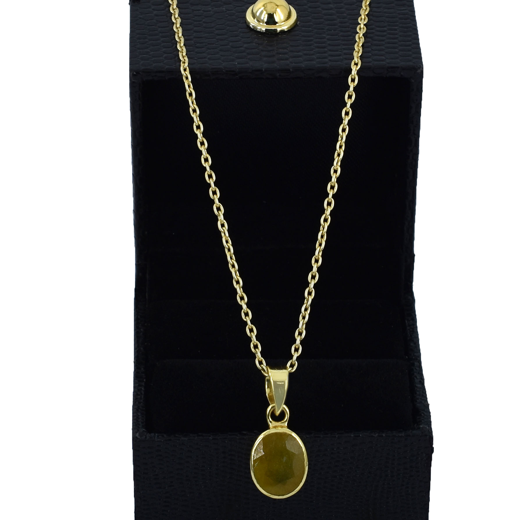 Natural Yellow Sapphire (Pukhraj) Pendant - Image 6