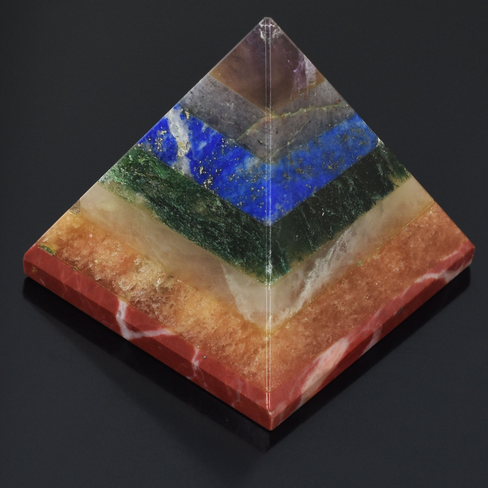7 Chakra Natural Gemstone Healing Pyramid - Image 4