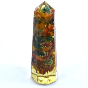 7 Chakra Orgonite Healing Crystal Wand (Obelisk Tower)