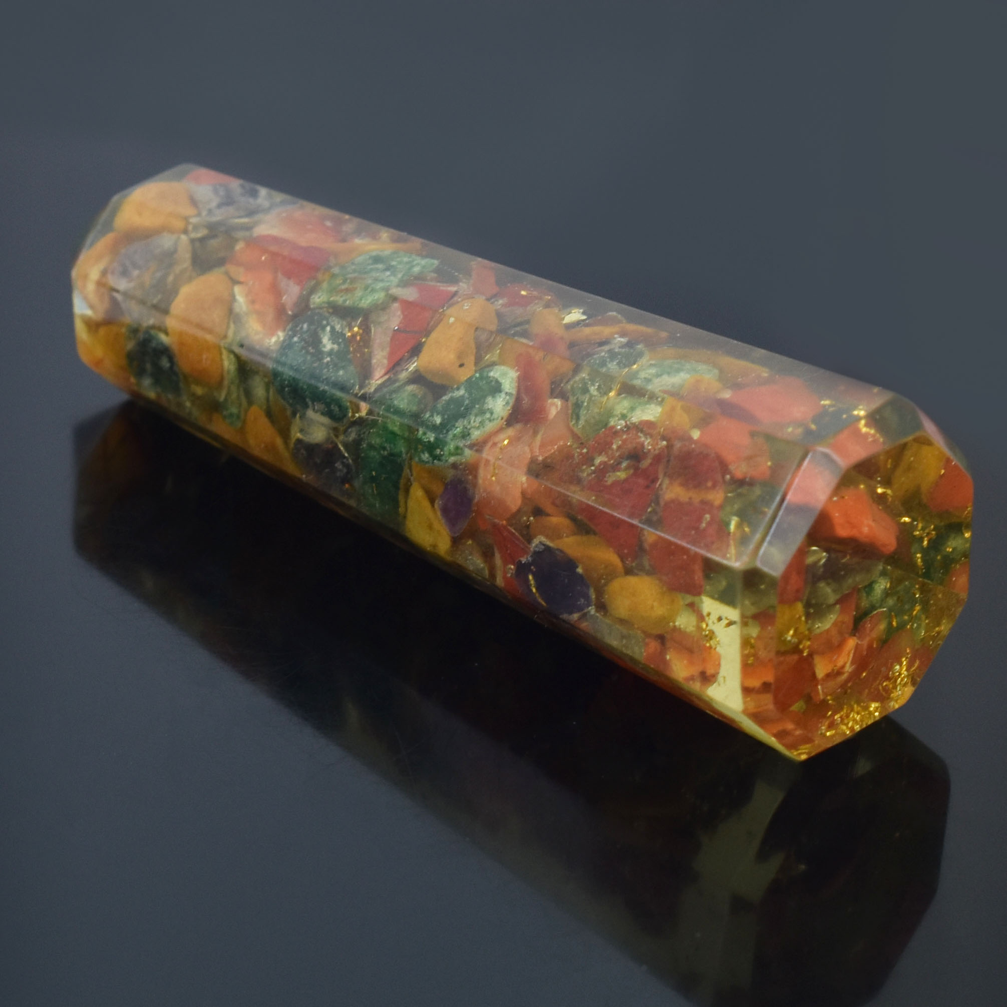 7 Chakra Orgonite Healing Crystal Wand (Obelisk Tower) - Image 2