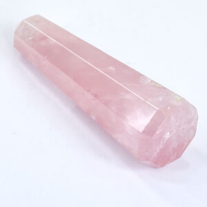 Natural Rose Quartz Healing Crystal Wand (Faceted Obelisk Point)