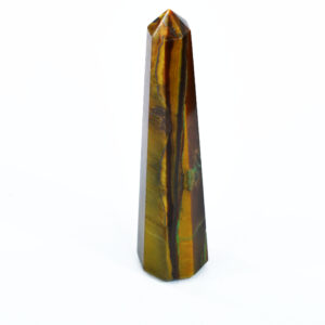 Natural Tiger’s Eye Healing Crystal Wand (Faceted Obelisk Point)