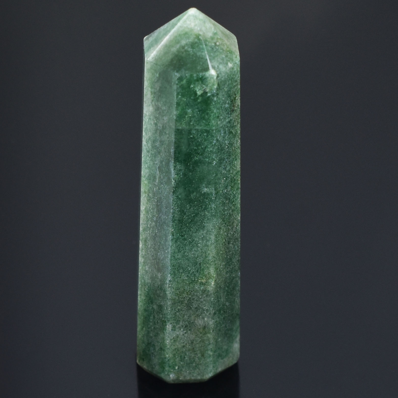 Natural Green Aventurine Healing Crystal Wand (Faceted Obelisk Point) - Image 4
