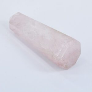 Natural Rose Quartz Healing Crystal Wand (Faceted Obelisk Point)