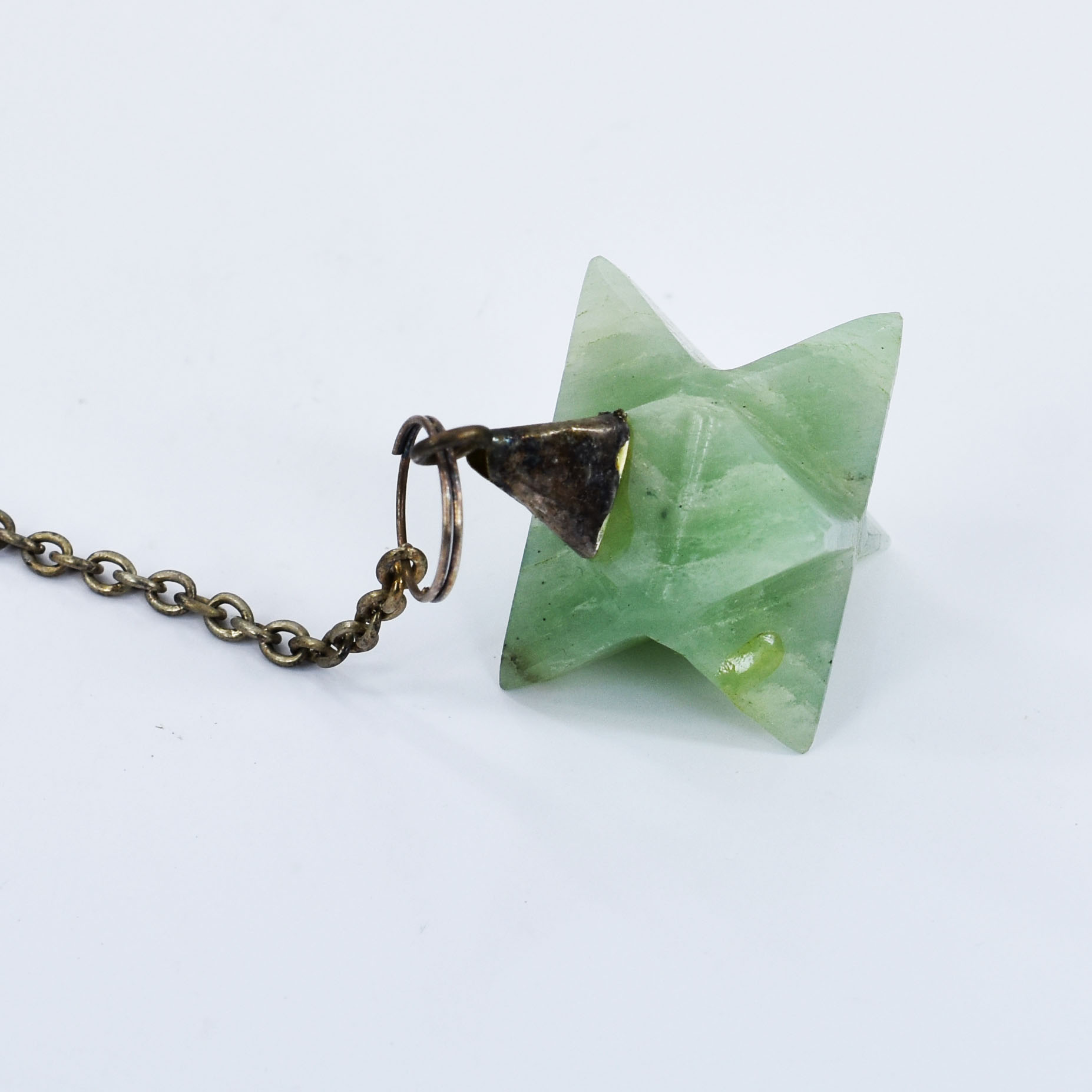 Natural Green Aventurine Merkaba Star Healing Pendulum - Image 3