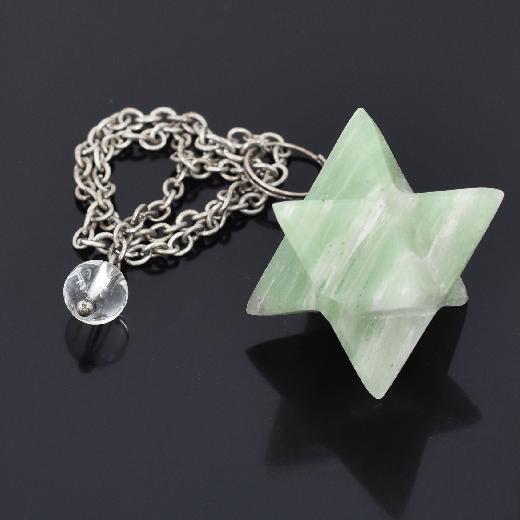 Natural Green Aventurine Merkaba Star Healing Pendulum - Image 2
