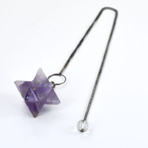 Natural Amethyst Merkaba Star Pendulum