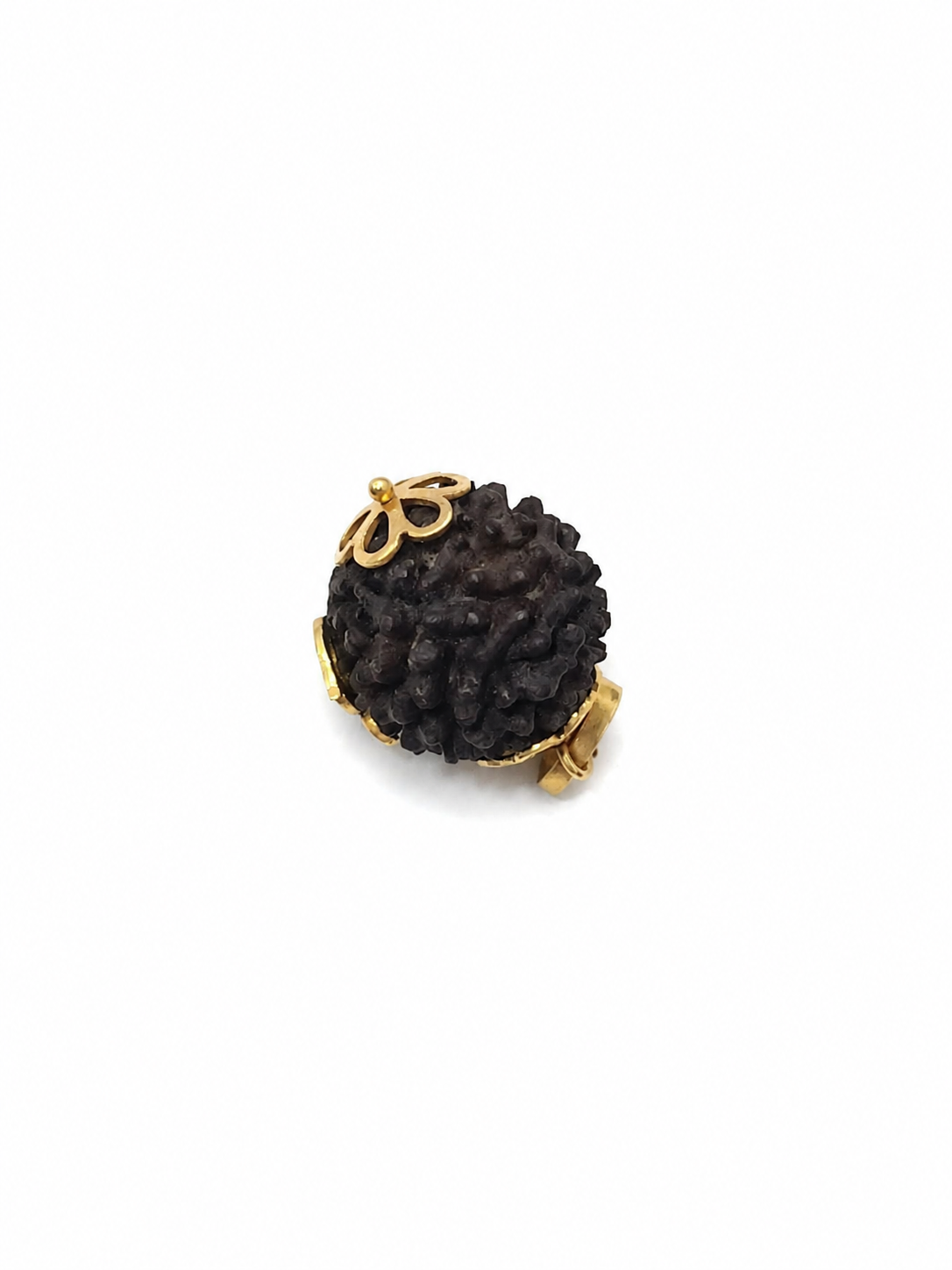 Natural 1 Mukhi Rudraksha Pendant | Original One Mukhi Rudraksha in Gold-Plated Cap - Image 2