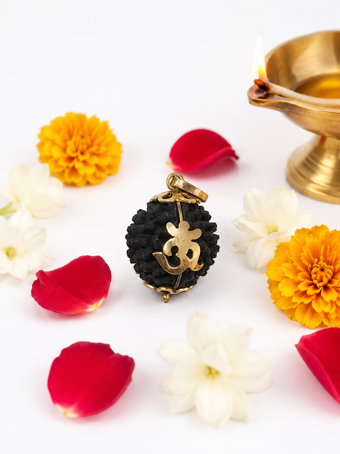 Natural 1 Mukhi Rudraksha Pendant | Original One Mukhi Rudraksha in Gold-Plated Cap