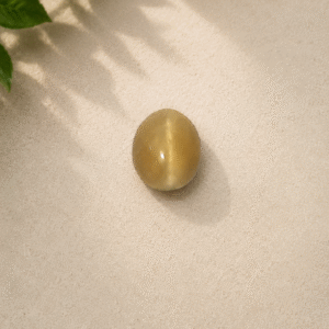 Natural Cat's Eye Quartz (Lehsunia) Gemstone – 2.74 Carats Certified Oval Cabochon