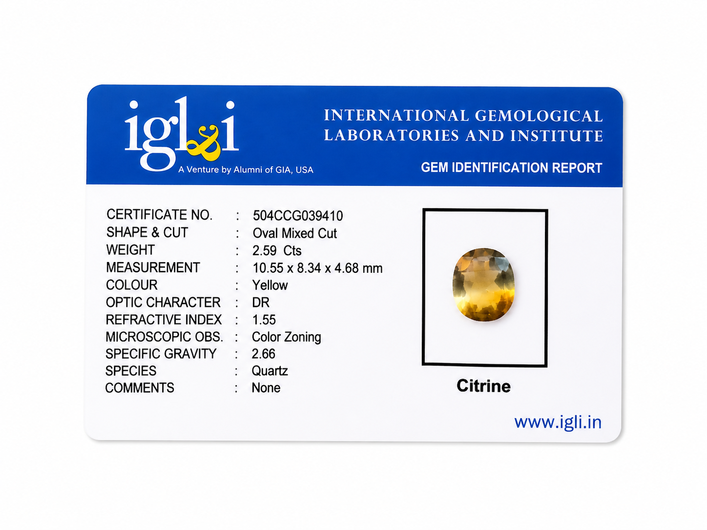 Natural Certified Citrine Gemstone – 2.59 Carat Oval Mixed Cut - Image 4