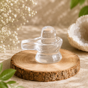 Natural Clear Quartz (Sphatik) Shiva Lingam for Healing, Meditation & Vastu