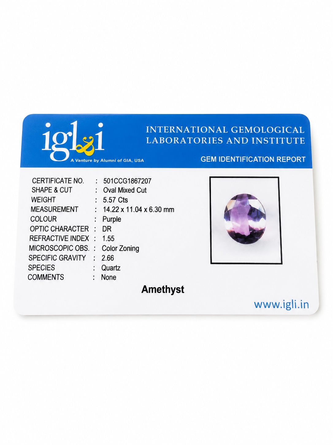 Natural Amethyst Oval Mixed Cut Gemstone – 5.57 Carats Certified Purple Quartz - Image 4