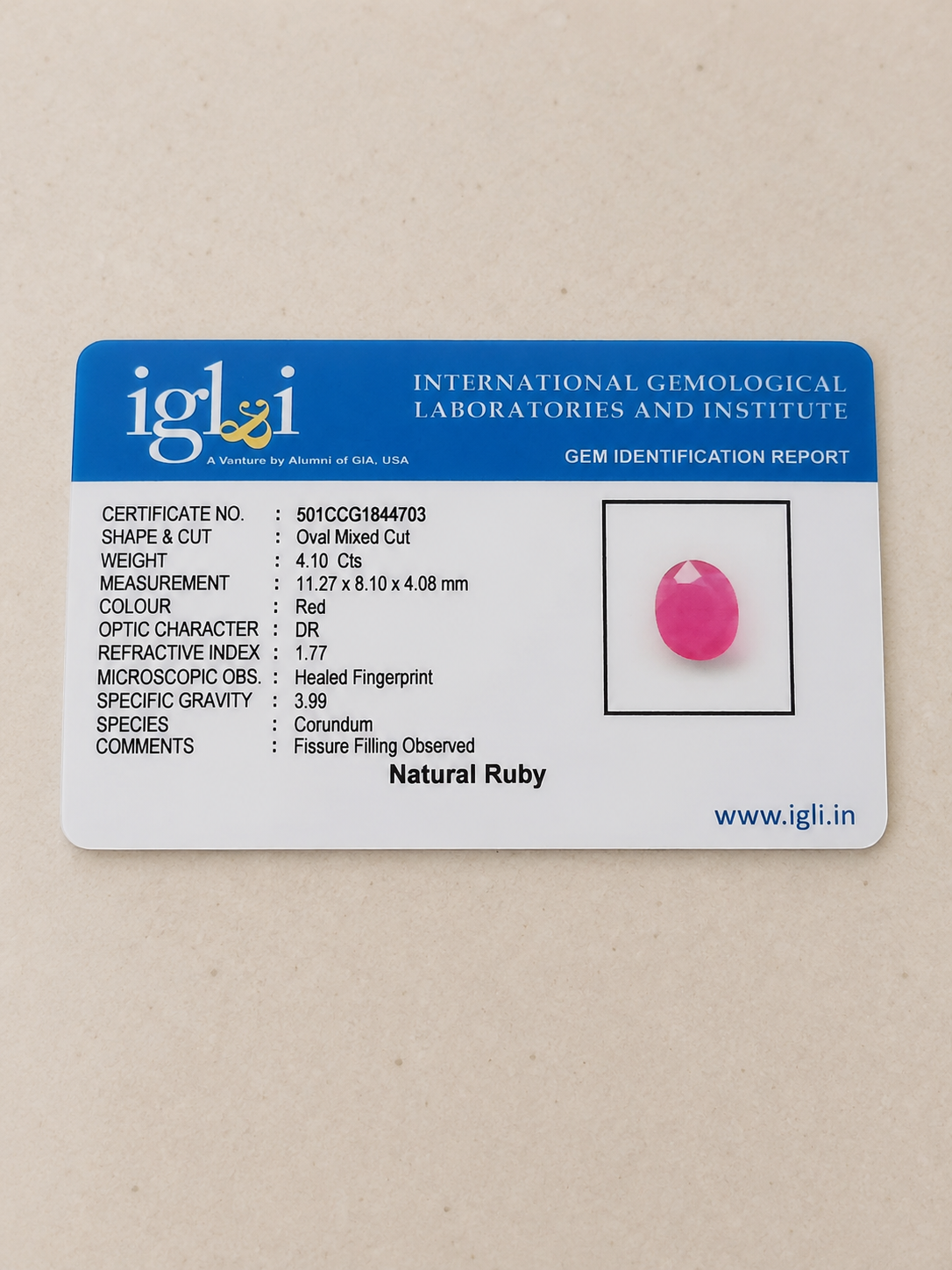 Natural Ruby (Manik) – 4.10 Carat Certified Loose Gemstone - Image 5