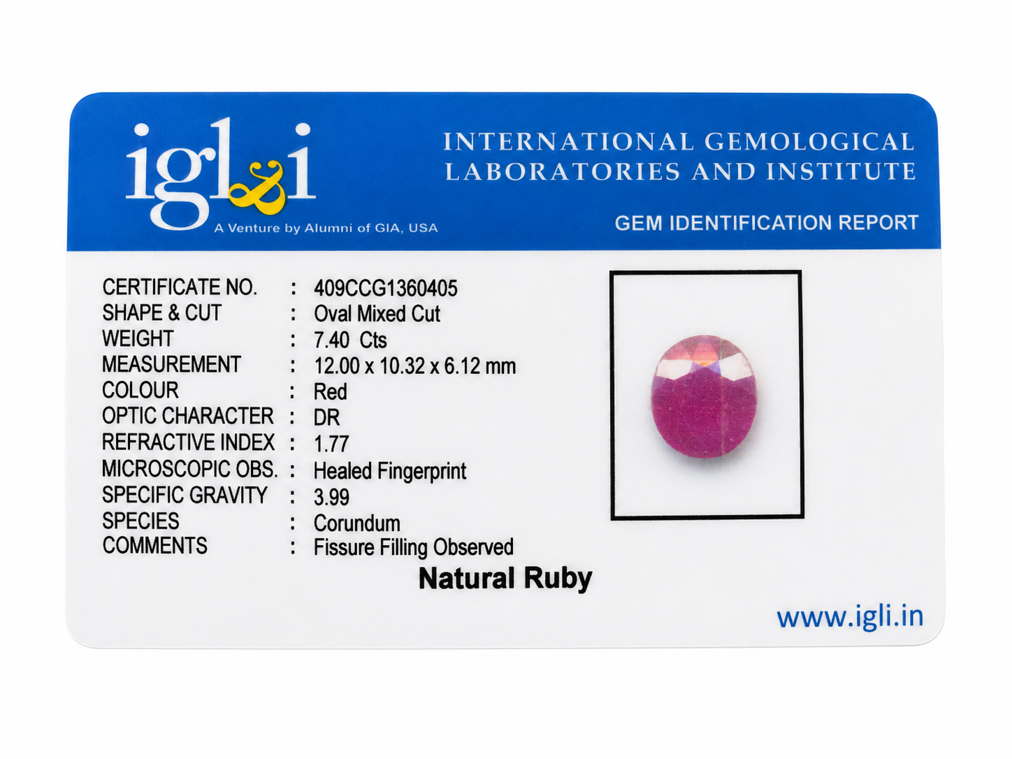 Natural Ruby (Manik) Oval Cabochon Loose Gemstone – 7.39 Carat Certified - Image 2