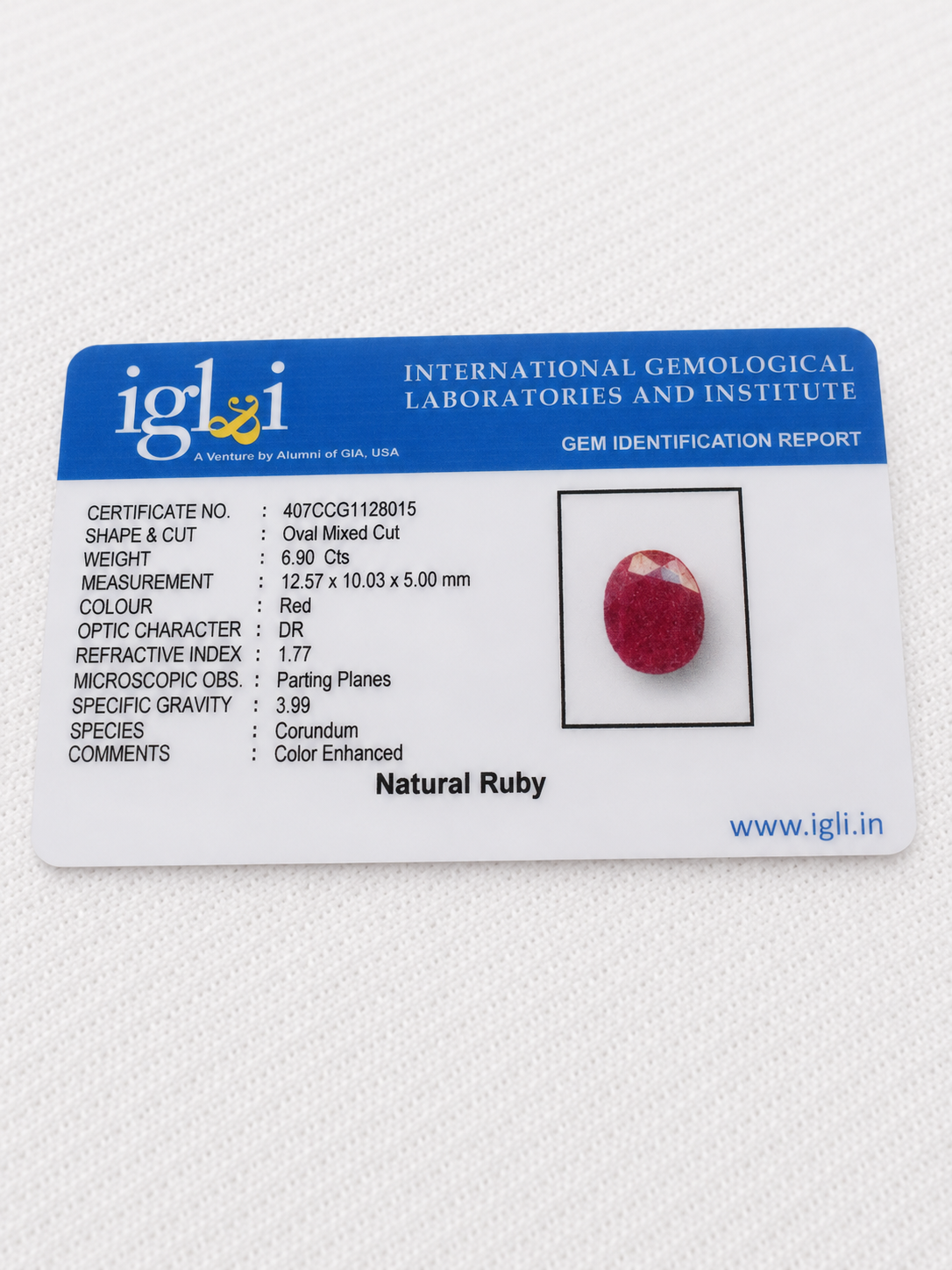 Natural Ruby (Manik) Oval Mixed Cut Loose Gemstone – 6.90 Carat Certified - Image 8