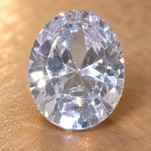 Natural White Zircon Gemstone – Oval Cut | 21.60 CT Certified Loose Gemstone