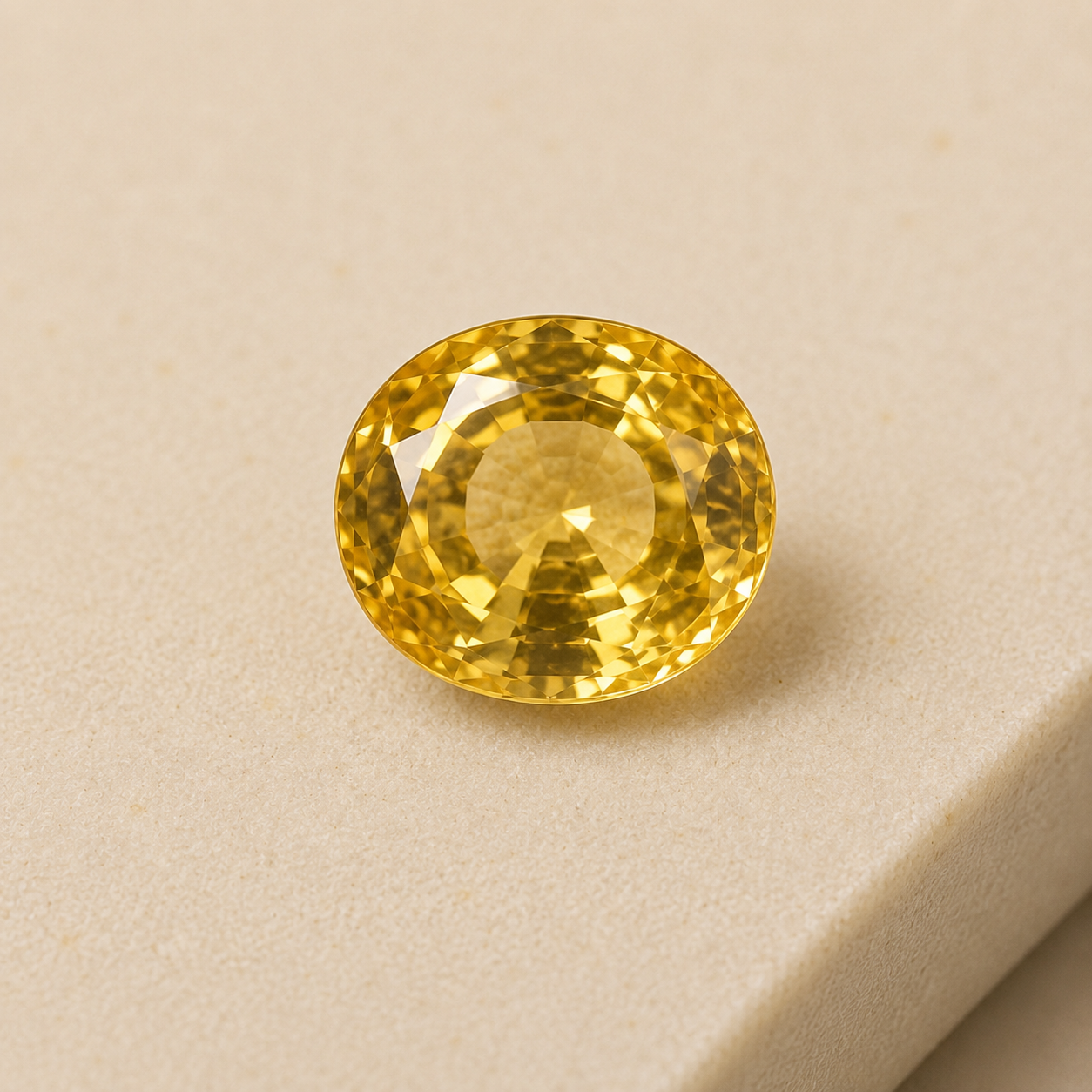 Natural Yellow Zircon Gemstone – Oval Cut | 3.40ct Certified Loose Gemstone