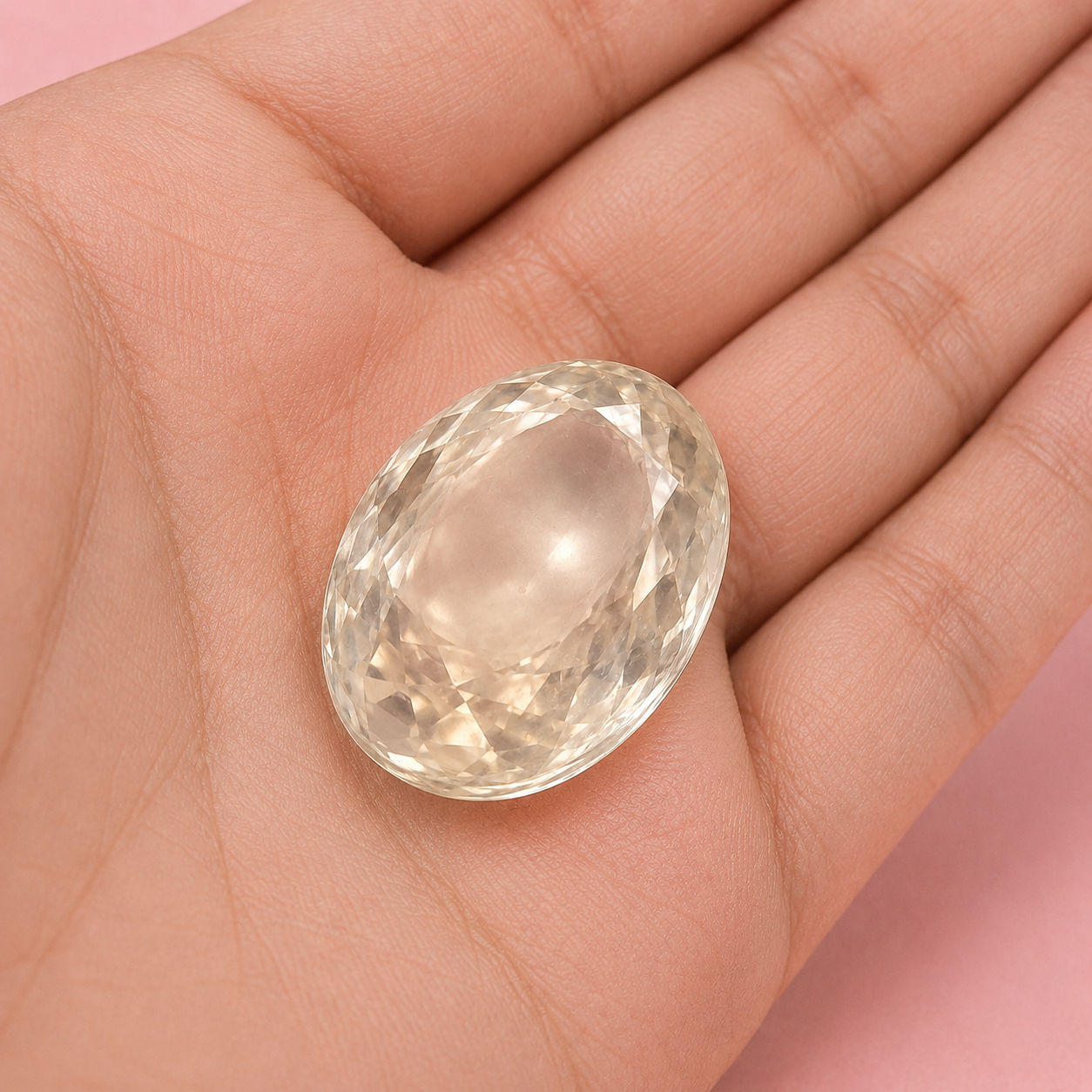 Natural Certified Citrine Gemstone – Oval Mixed Cut | 6.07 Carat Light Yellow Quartz - Image 4