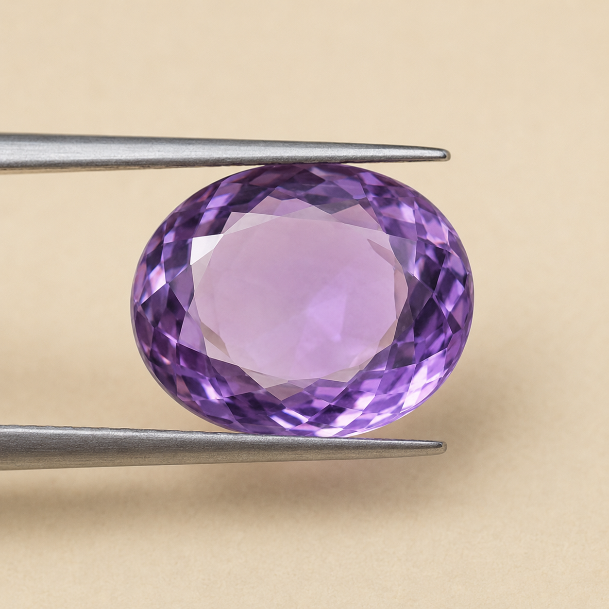 Natural Amethyst Gemstone – 5.84 Carat Oval Mixed Cut Certified Purple Quartz
