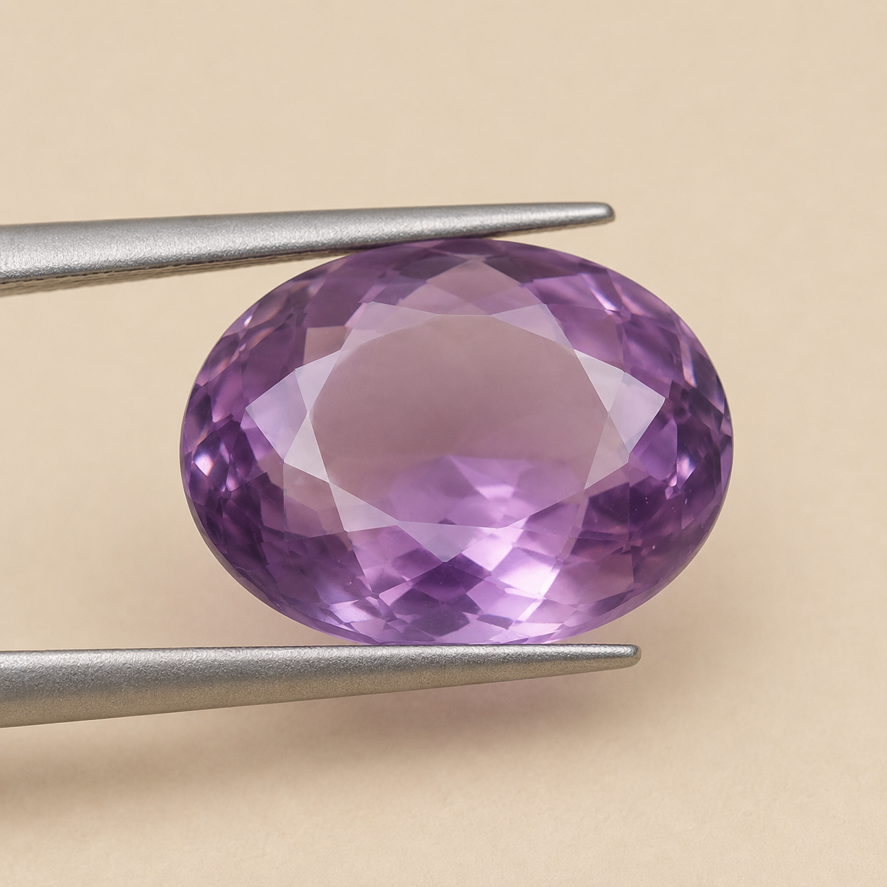 Natural Amethyst Gemstone – 9.68 Carat Oval Faceted Certified Purple Quartz - Image 4