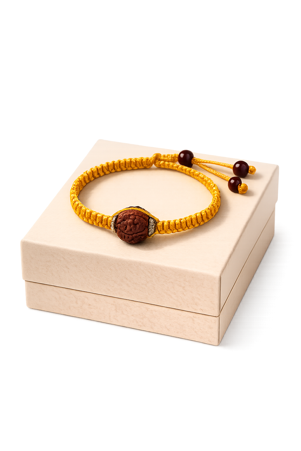 Natural 5 Mukhi Rudraksha Healing Bracelet for Spiritual Protection & Positive Energy - Image 2