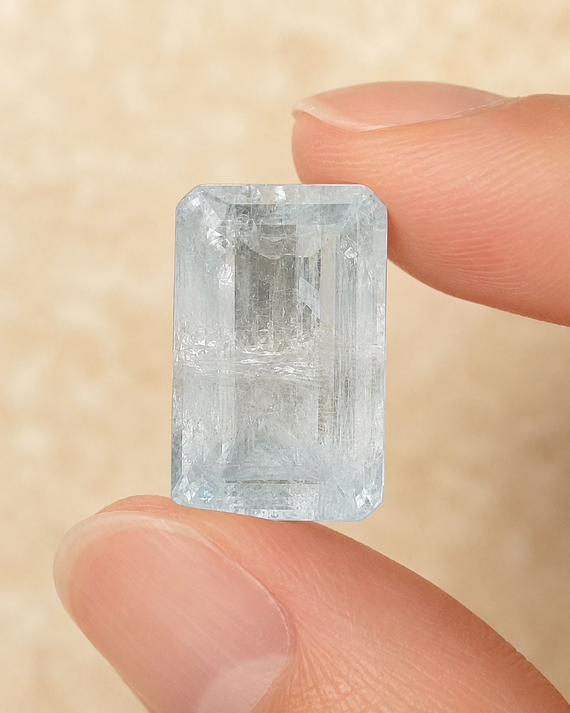 Natural Aquamarine Gemstone – 21.910 Ct Rectangular Cut Brazilian Aquamarine - Image 2
