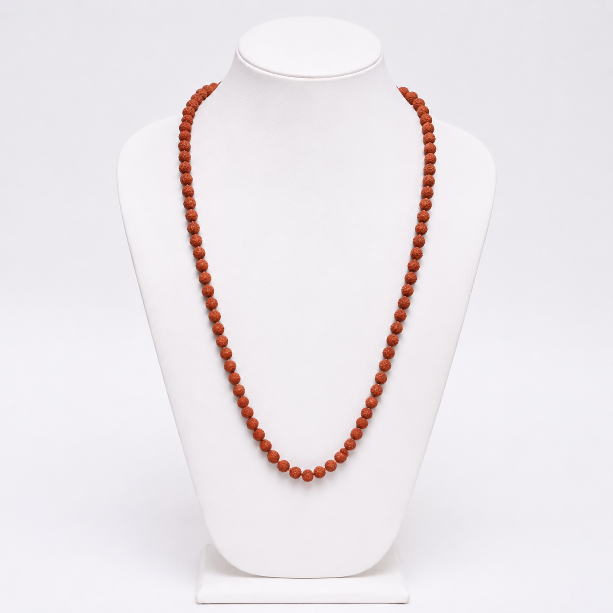 Natural 5 Mukhi Rudraksha Japa Mala (108+1 Beads) – Certified Five Face Rudraksha Prayer Mala