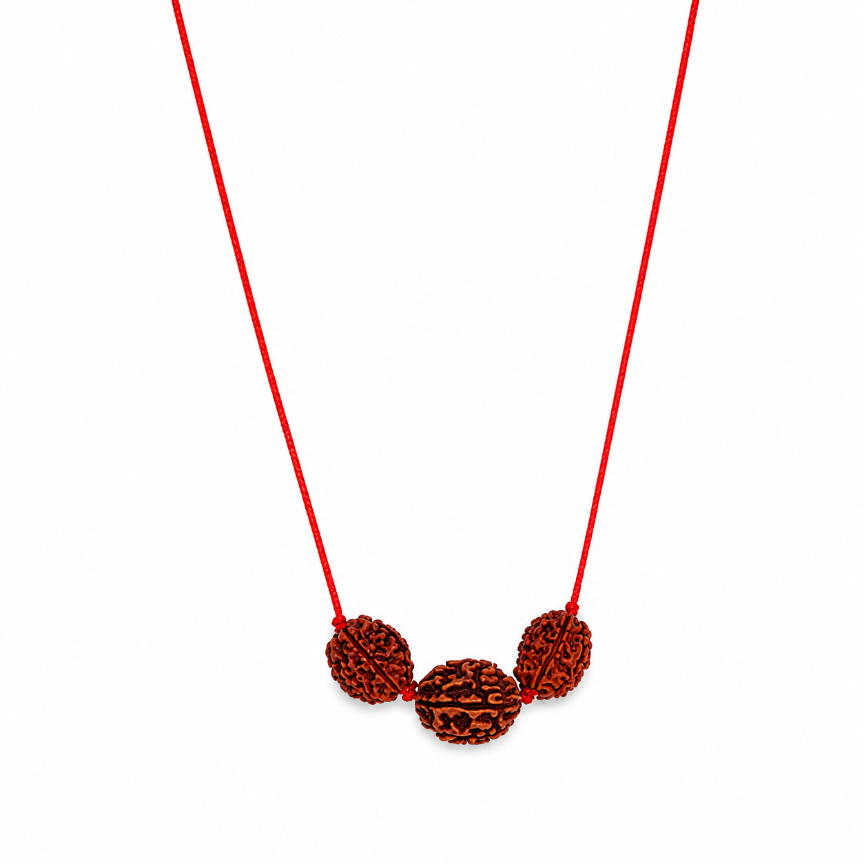 Natural 3 Mukhi Rudraksha Bracelet | Sacred Red Thread | Original Nepali/Indonesian Rudraksha (Specify Origin) - Image 3