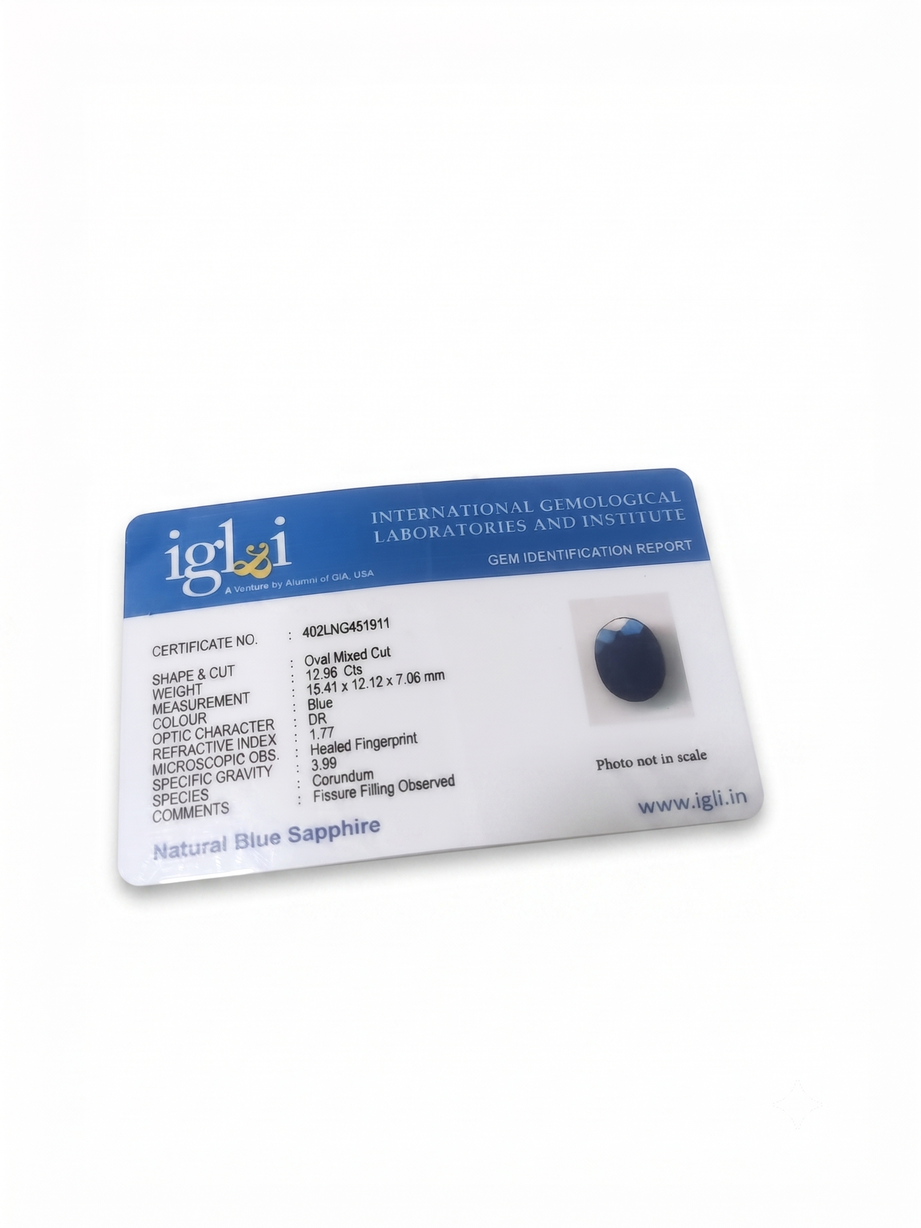 Natural Blue Sapphire Oval Mixed Cut Gemstone – 12.96 Carats Certified Corundum - Image 6