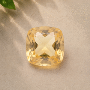 Natural Citrine Quartz Certified Gemstone – 2.43 Carat Cushion Mixed Cut