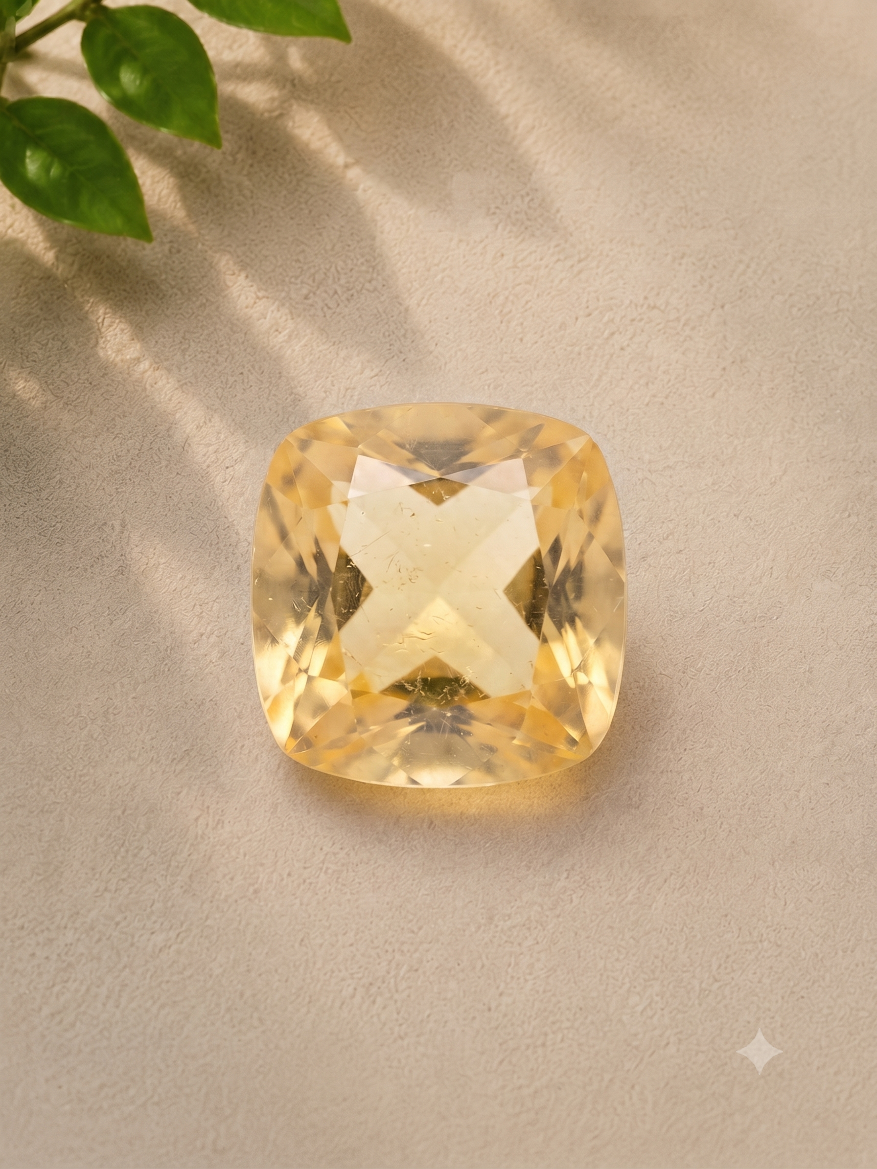 Natural Citrine Quartz Certified Gemstone – 2.43 Carat Cushion Mixed Cut