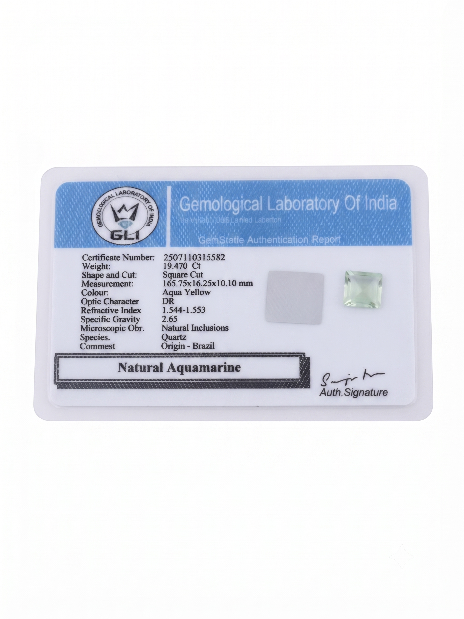 Natural Aquamarine Gemstone – 19.470 Ct Square Cut Brazilian Aquamarine - Image 6