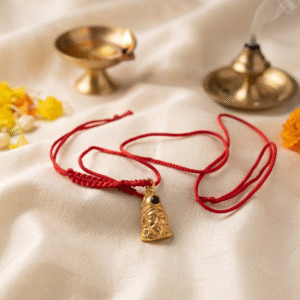 Divine Black Stone Hanuman Pendant Red Thread Necklace | Adjustable Spiritual Protection Necklace | Religious Pendant for Men & Women