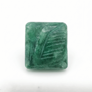 Natural Emerald (Panna) – Rectangular Carved Loose Gemstone (17.32 Cts)