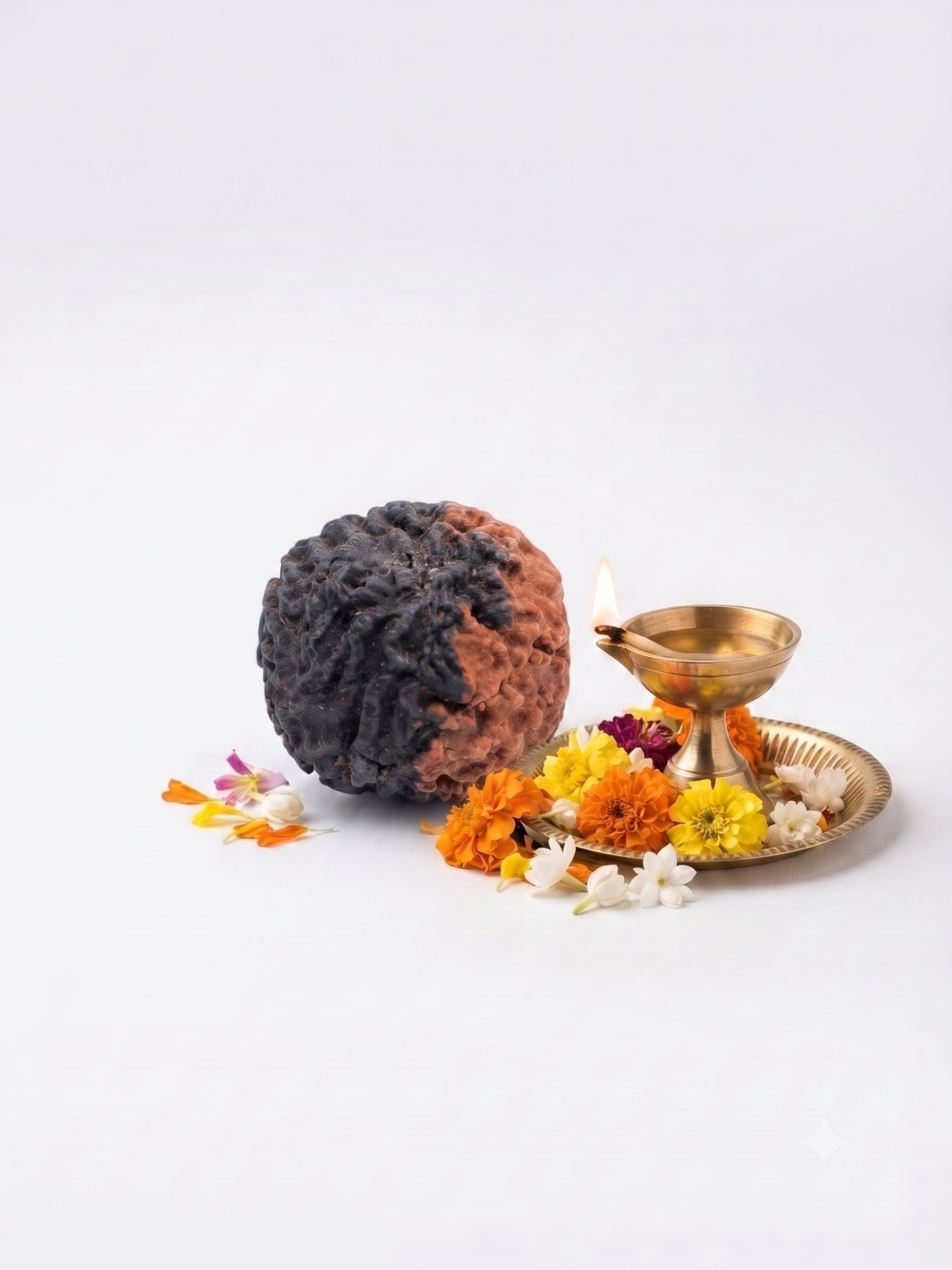 Natural 1 Mukhi Rudraksha (Half Moon Shape) | Original Nepali Sacred Rudraksha Bead for Spiritual Growth