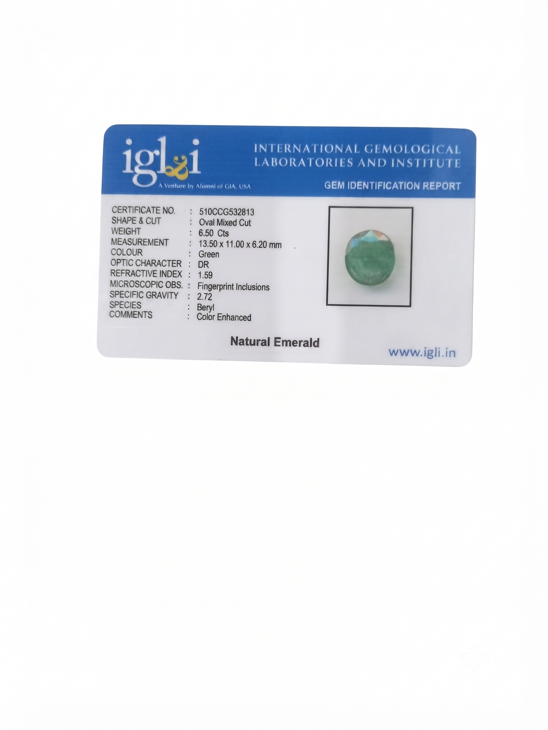 Natural Emerald (Panna) – Oval Mixed Cut Loose Gemstone (6.50 Cts) - Image 4