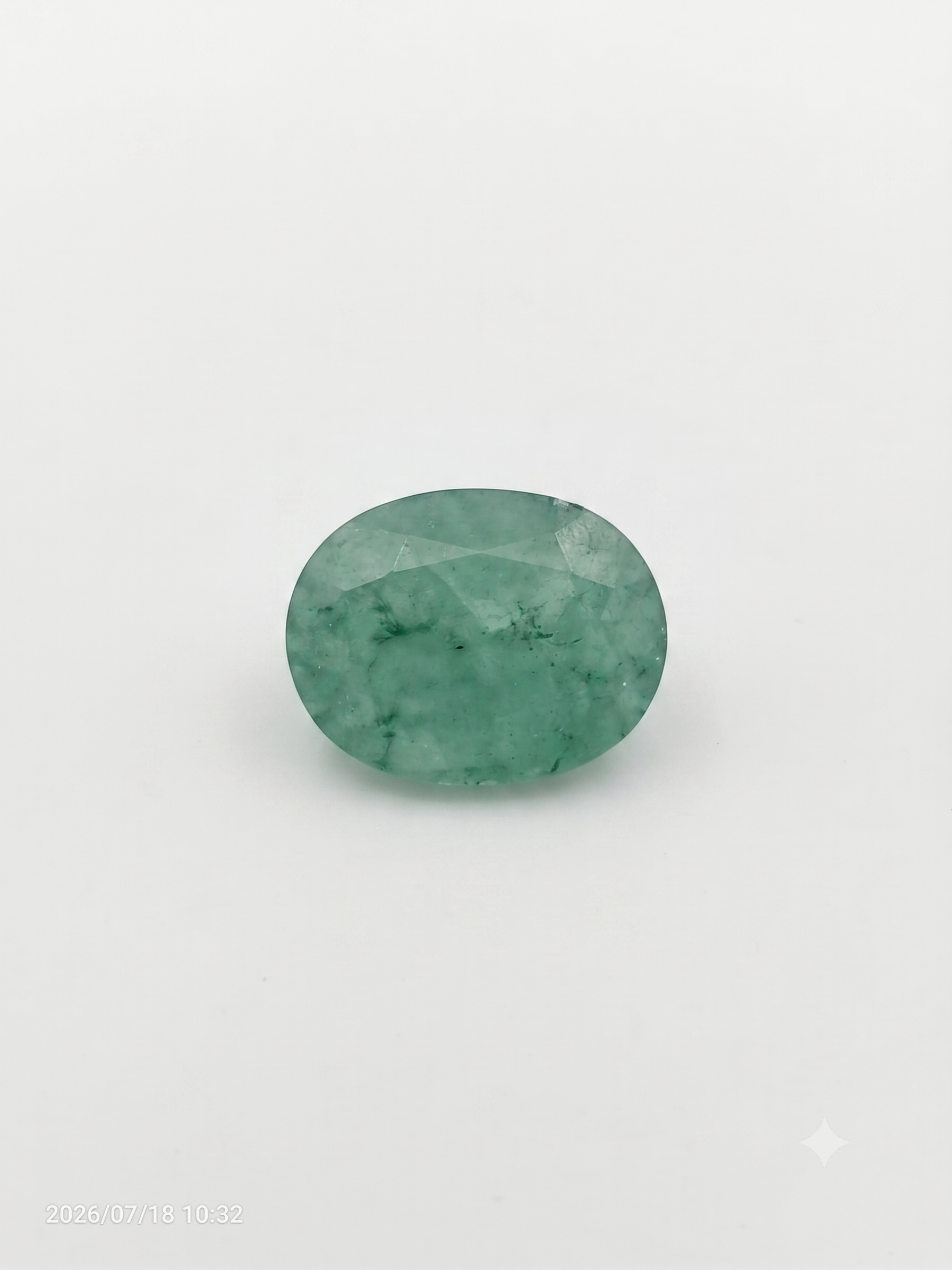 Natural Emerald (Panna) Gemstone – 4.32 Carat Certified Oval Mixed Cut Green Emerald