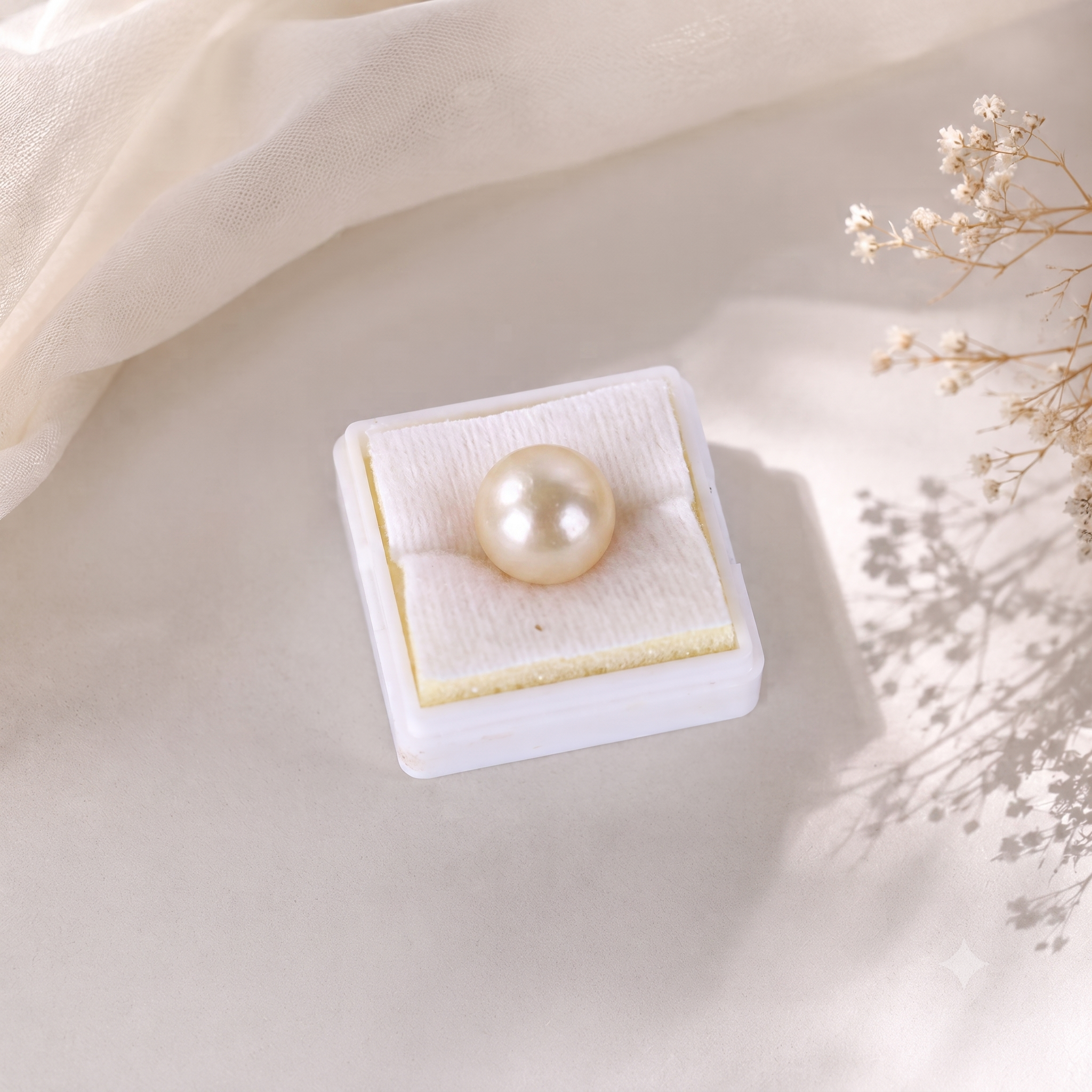 Natural White Pearl Round Gemstone – 6.10 Carats