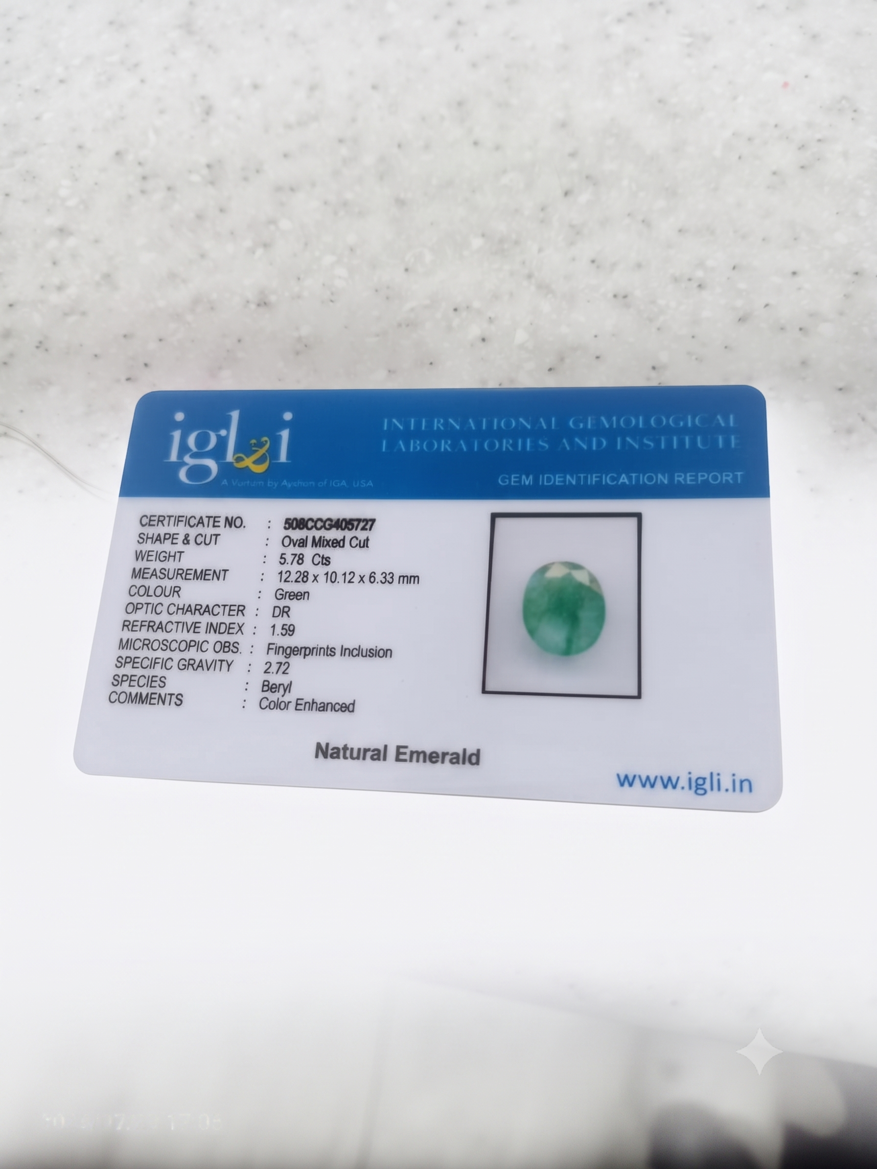 Natural Emerald Gemstone | 5.78 Carats Green - Image 6