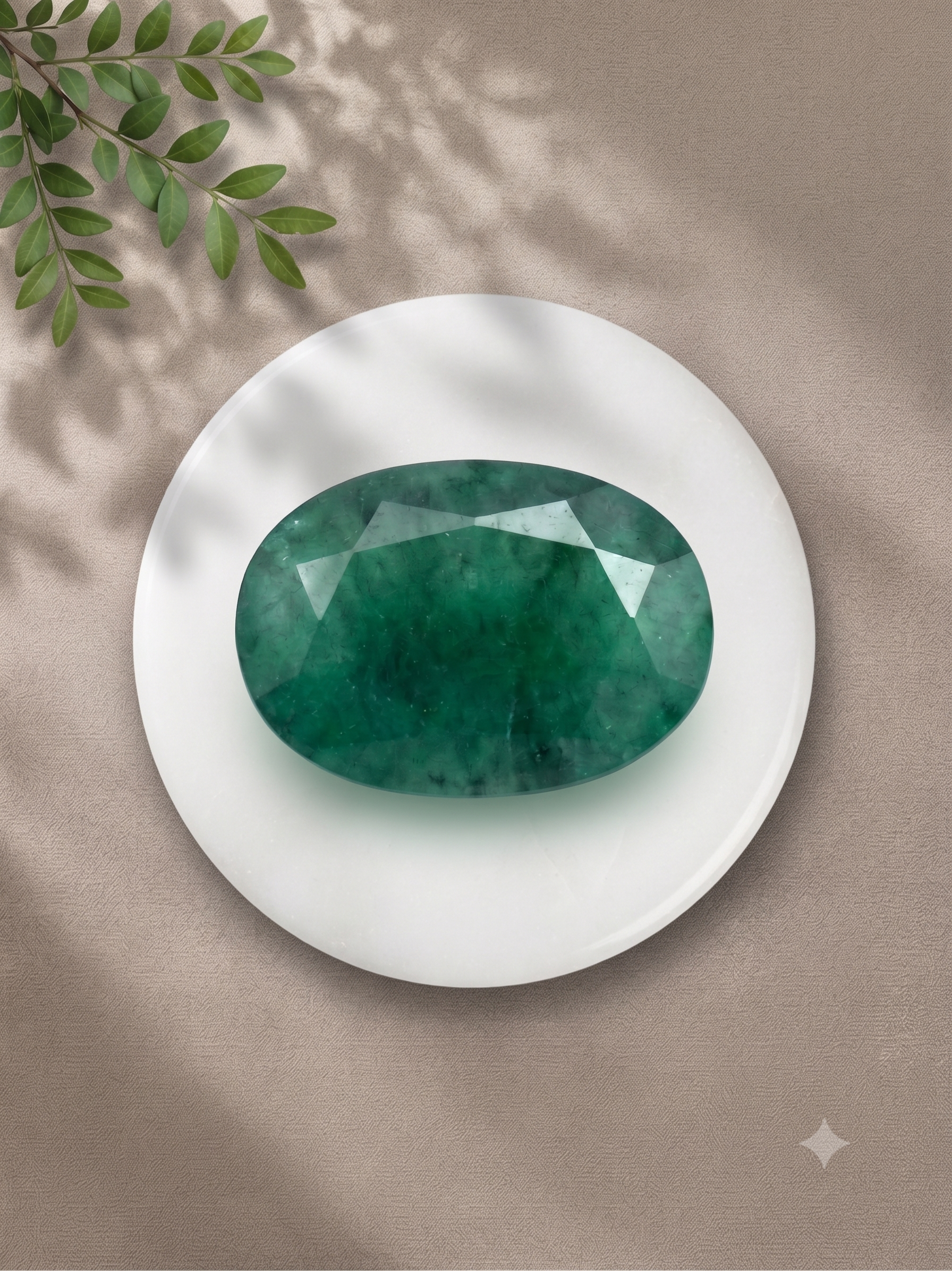 Natural Emerald (Panna) – 5.90 Carat IGI Certified Oval Mixed Cut Green Emerald