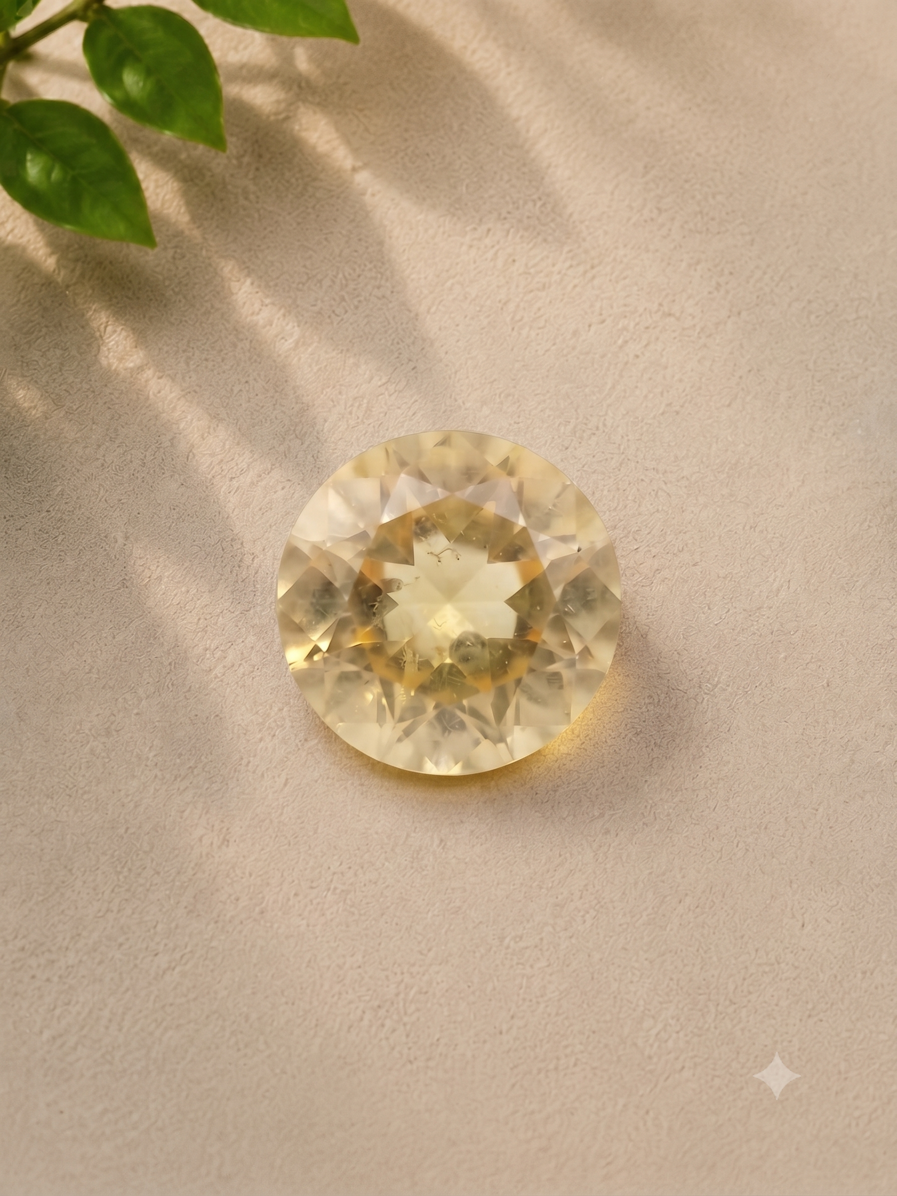 Natural Citrine Quartz Certified Gemstone – 4.85 Carat Round Brilliant Cut