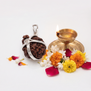 Natural 5 Mukhi Rudraksha Pendant in Silver | Original Panch Mukhi Rudraksha Spiritual Pendant