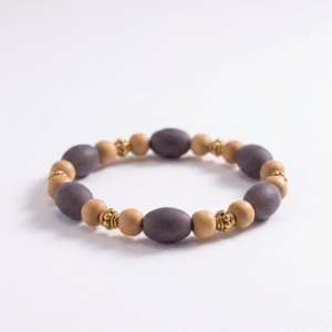 Natural Rudraksha & Black Agate Mala | Handmade Spiritual Prayer Necklace | 108 Beads