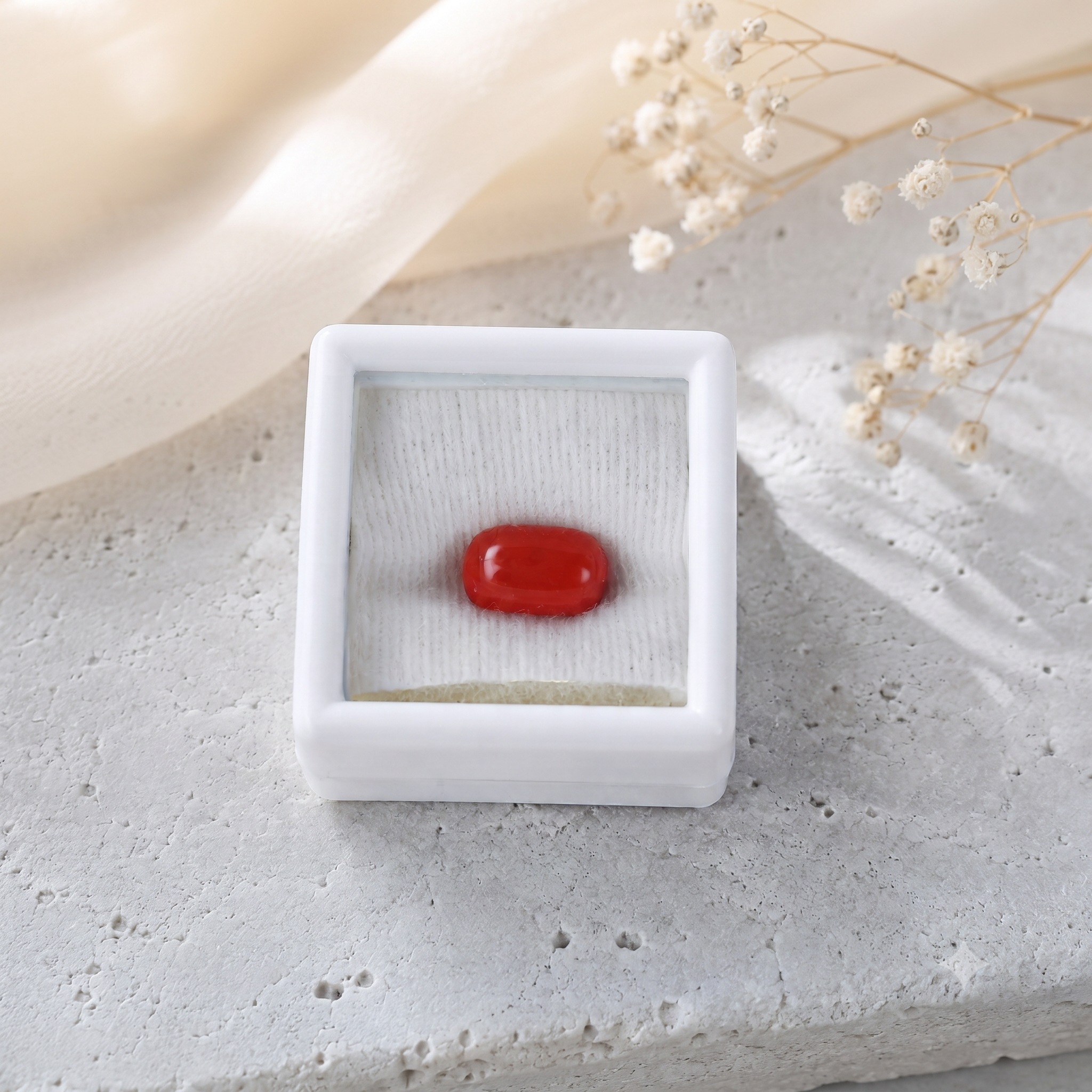 Natural Red Coral (Moonga) Gemstone – 4.67 Carat | Smooth Cabochon Cut - Image 4